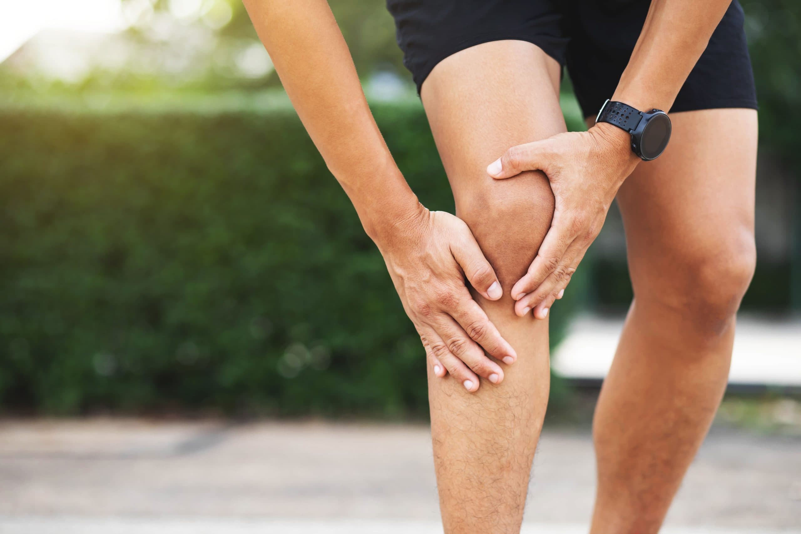 Active patient with knee after cartilage treatment